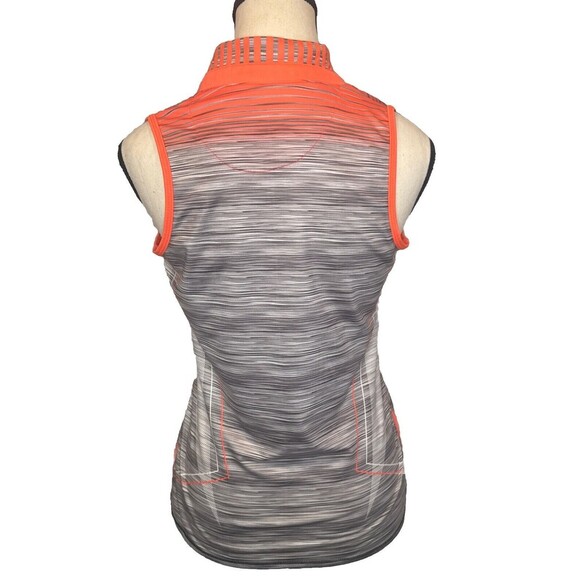 Lucky In Love Women's ORANGE GRAY WHITE Tank Tennis Golf Top Athletic Stretch-S - Picture 3 of 8